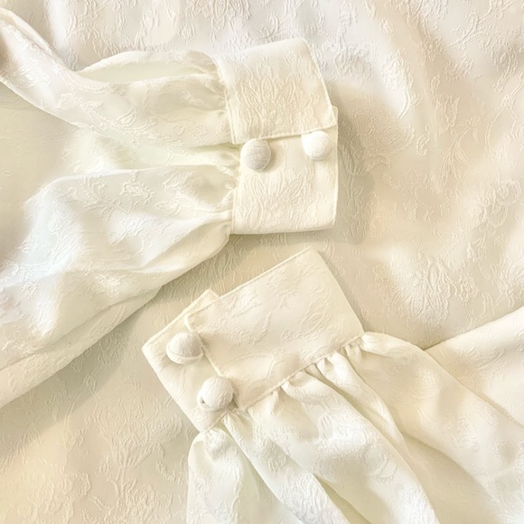 LIZ CLAIBORNE | Vintage 80's Button Up Blouse Sz 4 White - Picture 5 of 8